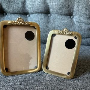 Two World Market Brass Picture Frames
